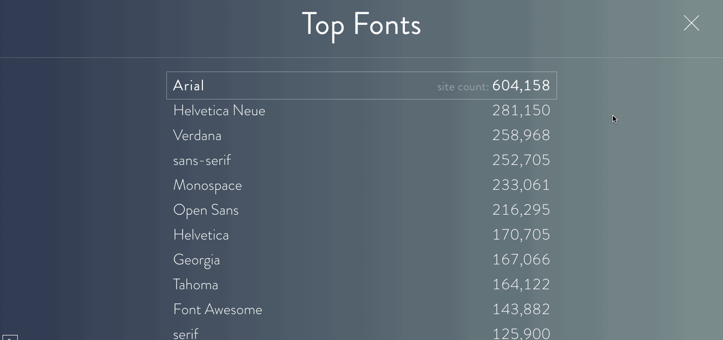 Web design fonts