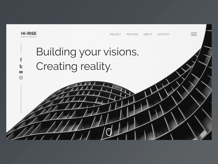 black and white website building